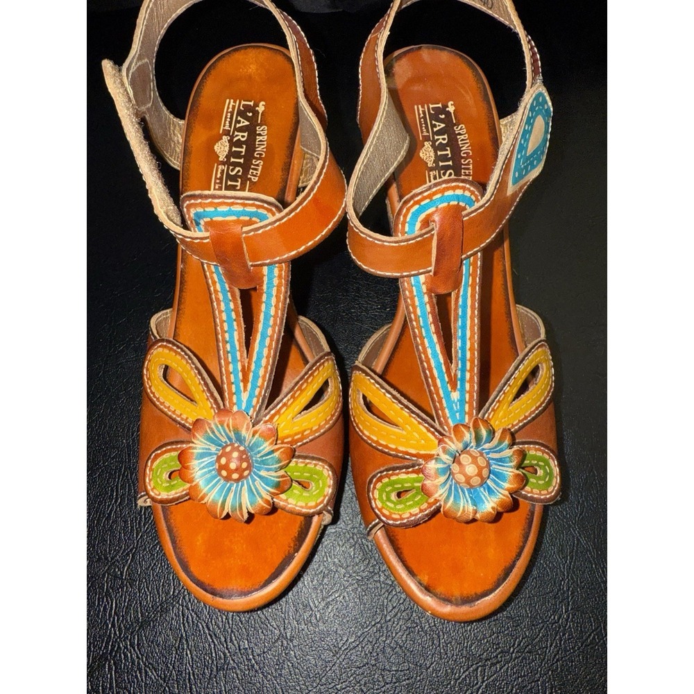 L'artiste Spring Step Socialite 40 (size 9) Leather Wedge